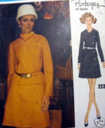 2239 PERTEGAZ SPAIN 68 2 PC V-DRESS,WRAP SKIRT,TOP PATTERN 12