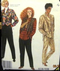 2250 MCCALLS  BOYFRIEND LS LONGER SHIRT, CROP VEST,  PANTS 85 PATTERN 14 OR 8 CHOICE UNCUT