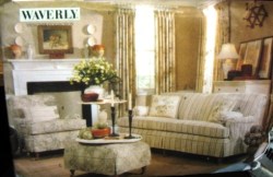 2265 VOGUE SOFA, CHAIR, OTTOMAN  SLIPCOVER, DRAPES, PILLOWS PATTERN