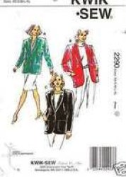 2290 KWIK SEW LADIES UNLINED COLLAR BLAZER JACKET PATTERN XS-XL