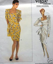 2310 VOGUE UNGARO LS-SS BIAS TIED, DRAPED SHAPELY DRESS PATTERN 10 UNCUT