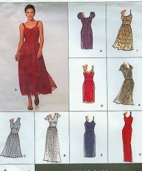 2319 9 SASSY LINED MIDRIFF ST-FLARE DRESSES LENGTHS PATTERN 6-10