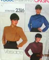 2316 VERSACE LS FRONT WRAP COLLAR BLOUSE PATTERN 12, 16
