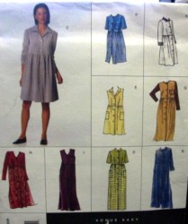 2325 EZ VOGUE EMPIRE BUTTON DIRNDL DRESS 3 LENGTHS PATTERN 8-18