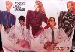 2328 1989 LOOSE SS-LS CONCEALED BUTTON BLOUSE PATTERN 8-10