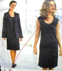 2334 DKNY LONG HOODIE JACKET, KNIT SHIFT DRESS PATTERN 14, 16