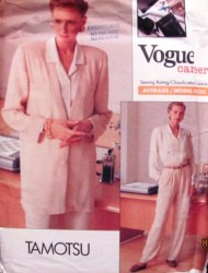2338  Vogue TAMOTSU LONG JACKET, BOXY SHIRT, RAISED WAIST PANTS PATTERN 8-18 2 SIZES CHOICE UNCUT