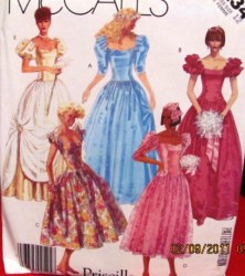 2344 MCCALLS PRISCILLA BRIDES/ MAID DROP WAIST RUFFLE GOWN PATTERN 12, 10, 8, 6 CHOICE