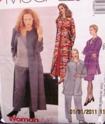 2363 DUSTER,JACKET,DRESS LENGTHS,TOP,PANTS EZ PATTERN 18-22W
