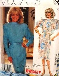 2369 DYNASTY BLOUSON BACK V COLLAR TIED DRESS PATTERN 12 34