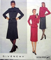 2377 VOGUE GIVENCHY SHORTER SEAM JACKET, STRAIGHT SKIRT PATTERN 12 UNCUT