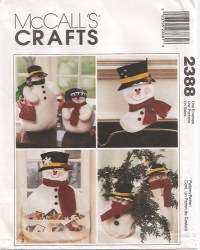 2388 SNOWMAN XMAS CARDHOLDR, STOCKING, ORNAMENT FELT PATTERN