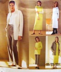 2395 VOGUE EZ HOOD ZIP JACKET, DRESS, TOP, SKIRT, PANTS KNIT PATTERN 8-24 3 SIZES