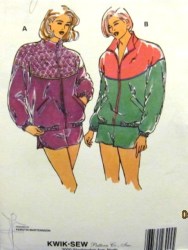 2399  KWIK SEW ZIPPY WINDBREAKER LINED JACKET, SHORTS PATTERN XS-XL UNCUT