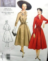 2401 Vogue RETRO '52 LONG FLARE FRONT TIE WRAP DRESS PATTERN 6-22 3 SZS CHOICE NEW