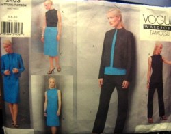 2403  VOGUE  TAMOTSU JACKET, SLEEVELESS A-DRESS, TOPS, BOTTOMS PATTERN 6-10