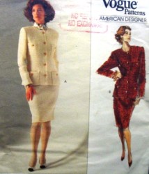 2410 1989 ALBERT NIPON LONG LINED JACKET,STRT SKIRT PATTERN 6-10