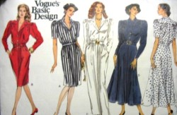 2420 Vogue YOKE INSET STRAIGHT -FLARE DRESS 3 LENGTHS,  PATTERN  8-12  UNCUT