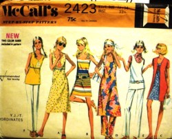 2423 70 JR SLVLSS DRESS,TOP,OPEN COAT,PANTS PATTERN 13/14 33 1/2