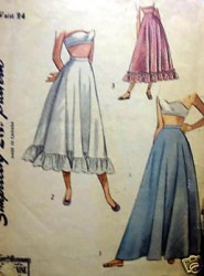 2424 1948 ORIGINAL TEEN PETTICOAT 3 LENGTHS PATTERN 24'' WAIST