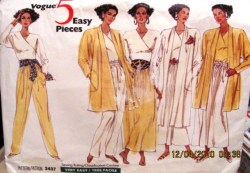 2437  Vogue EZ JACKET,  LS TOP,  DIRNDL SKIRT, PANTS KNIT PATTERN 8-12,14-18 choice