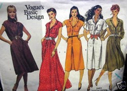 2451 FLARE-A-SHIRTWAIST DRESS LENGTHS SLEEVES OR NOT PATTERN 14