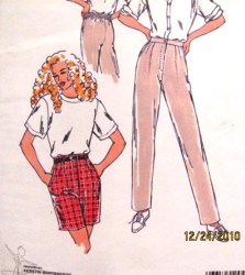 2457 KS FLY ZIP PANTS, SHORTS PATTERN XS-XL