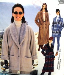 2473 MCCALLS LOOSE COLLAR UNLINED COAT, JACKET, CUFFS PATTERN S-L, XL-XXL CHOICE