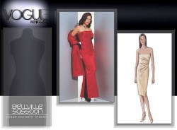 2481 VOGUE SASSOON STRAPLESS SLIT DRESS LENGTHS, STOLE PATTERN 8-18 2 SZS choice uncut