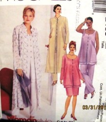 2483 LONG DUSTER, TOP SLVS OR NOT, BOTTOMS PATTERN  18W-24W