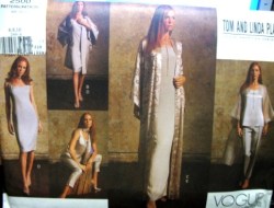 2500 VOGUE PLATT KIMONO  KNEE- FLOOR, SLEEVELESS DRESS, TOP, PANTS PATTERN 6-10; 12-16 CHOICE
