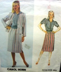 2503 C HORN CARDIGAN JACKET,SKIRT,SS KNIT TOP PATTERN 10
