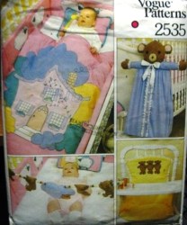 2535 VOGUE BABY LINENS, NURSERY SIGN, HI CHAIR COVER PATTERN