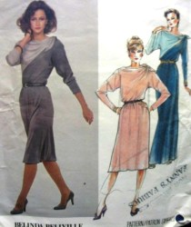 2547 BELLVILLE PULLOVR  ZIP GATHER KNIT DRESS PATTERN 8, 12, 16
