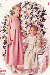 2571 GIRLS SS TIED PLEAT DRESS,18''DOLL DRESS PATTERN 3-6