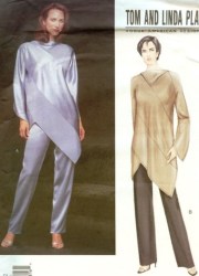 2577 VOGUE PLATT OVERSIZE PULLOVER SHAPED TUNIC TOP,  PANTS PATTERN 8-24 3 SIZES UNCUT