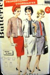 2607 60S PROPORTIONED SUIT JACKET,BLOUSE,SKIRT PATTERN 12 32''