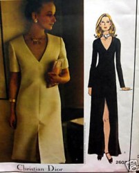 2607 C DIOR HI FIT V-NECK A-DRESS LENGTHS,LABEL PATTERN 8