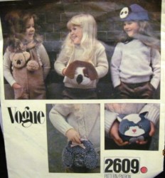 2609 VOGUE KITTY CHANGE PURSE, ST.BERNARD MUFF,  POODLE BAG, HAT PATTERN UNCUT