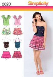 2620 JR MINI LO RISE SKIRTS, CORSET/ HALTER TOP PATTERN 3/4-9/10