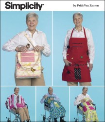 2623  SIMPLICITY ADAPTIVE  WHEELCHAIR POCKET LAP BLANKET, TOTE, CAPE, APRONS PATTERN UNCUT
