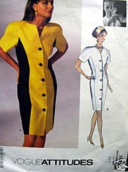 2623 Vogue PLATT BUTTON DOWN TAPER PANEL DRESS PATTERN 6-10, 12-16 choice uncut