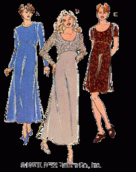2631 KS SS-LS EMPIRE FLARE DRESS PATTERN XS-XL