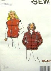 2638 MS FLEECE YOKE VEST, PULLOVER JACKET PATTERN XS-XL
