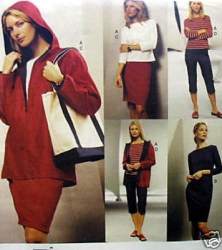2659 VOGUE HOODIE ZIP JACKET, DRESS, TOP, BOTTOMS EZ PATTERN 6-18 3 SIZES choice