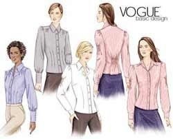 2701 VOGUE COLLAR TUCK SHIRRED BLOUSE EZ PATTERN 6-22 3 SZS