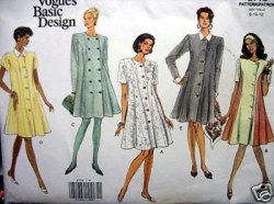 2716  VOGUE 1-2 BREASTED SHORTER FLARE DRESS PATTERN 8-12 OR 14-18 UNCUT CHOICE
