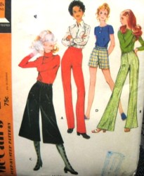 2721 1971 WOODSTOCK LONG, MIDI PANTS, SHORTS PATTERN 27''WST