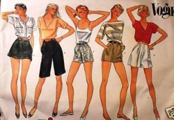 2739 VOGUE SLIM OR FLARE SHORTS LENGTHS 70s PATTERN 14, 12, 10 CHOICE