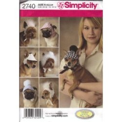 2740 SIMPLICITY XS,SM,MED DOG CUTE NOVELTY BONNETS PATTERN